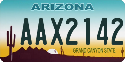 AZ license plate AAX2142