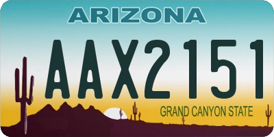 AZ license plate AAX2151