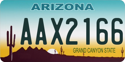 AZ license plate AAX2166