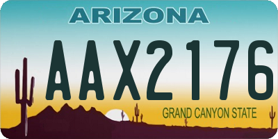AZ license plate AAX2176