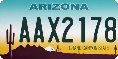 AZ license plate AAX2178