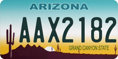 AZ license plate AAX2182