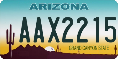 AZ license plate AAX2215