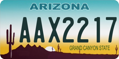 AZ license plate AAX2217