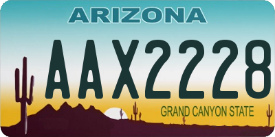 AZ license plate AAX2228