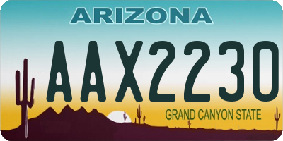AZ license plate AAX2230