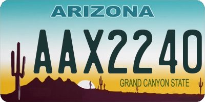 AZ license plate AAX2240
