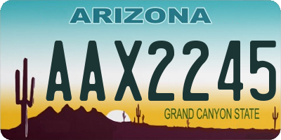 AZ license plate AAX2245