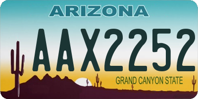 AZ license plate AAX2252