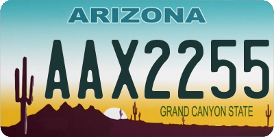 AZ license plate AAX2255