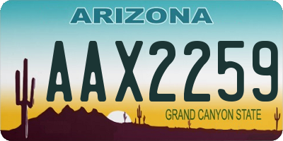 AZ license plate AAX2259