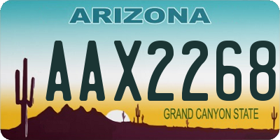 AZ license plate AAX2268