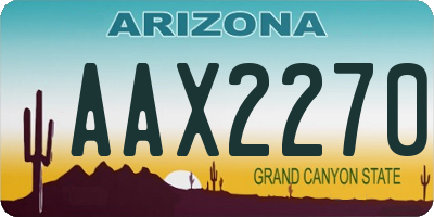AZ license plate AAX2270