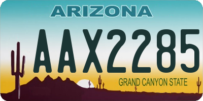 AZ license plate AAX2285