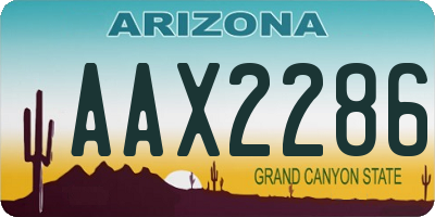AZ license plate AAX2286