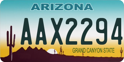 AZ license plate AAX2294