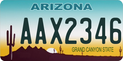 AZ license plate AAX2346