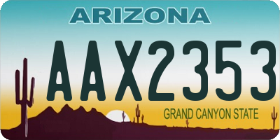 AZ license plate AAX2353