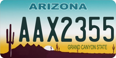 AZ license plate AAX2355
