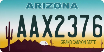 AZ license plate AAX2376
