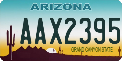 AZ license plate AAX2395