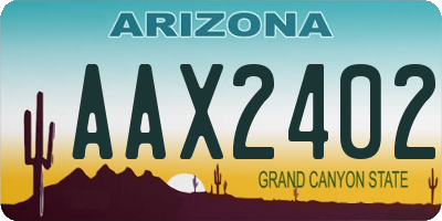 AZ license plate AAX2402