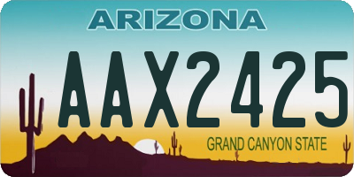 AZ license plate AAX2425
