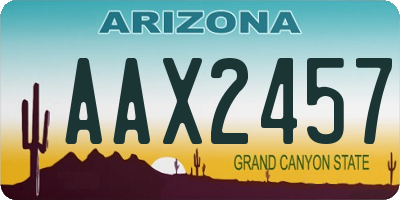 AZ license plate AAX2457