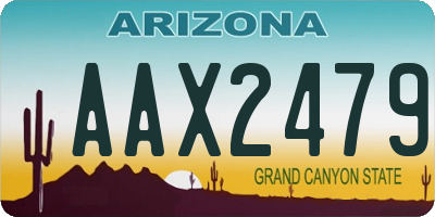 AZ license plate AAX2479