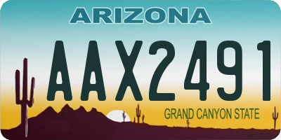 AZ license plate AAX2491