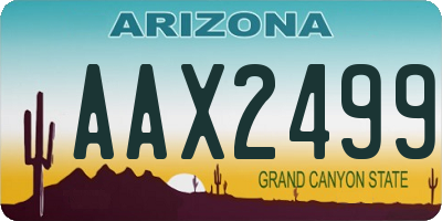 AZ license plate AAX2499