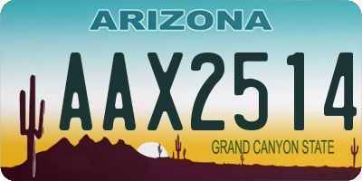 AZ license plate AAX2514