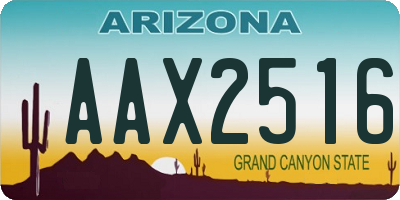 AZ license plate AAX2516