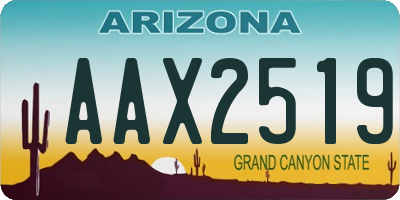 AZ license plate AAX2519