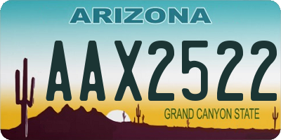 AZ license plate AAX2522