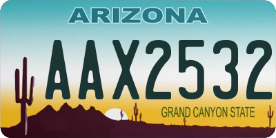AZ license plate AAX2532