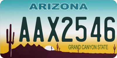 AZ license plate AAX2546