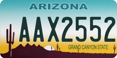 AZ license plate AAX2552