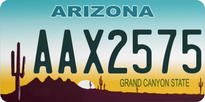 AZ license plate AAX2575