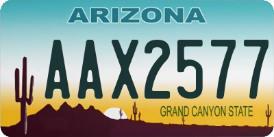 AZ license plate AAX2577