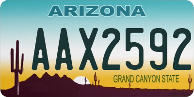 AZ license plate AAX2592