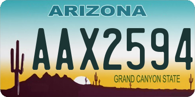 AZ license plate AAX2594