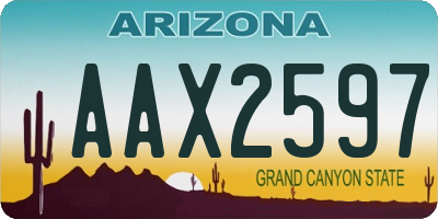 AZ license plate AAX2597