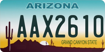 AZ license plate AAX2610