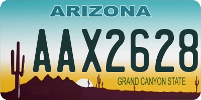 AZ license plate AAX2628