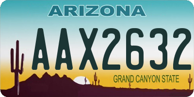 AZ license plate AAX2632