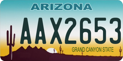 AZ license plate AAX2653