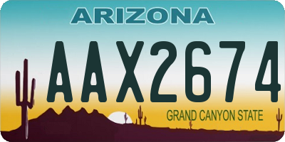 AZ license plate AAX2674