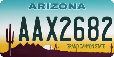 AZ license plate AAX2682