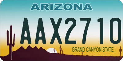 AZ license plate AAX2710
